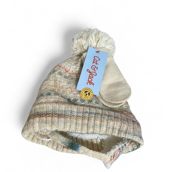 Cat & Jack Other - Cat & Jack Multicolor Knit Hat with Pom-Pom